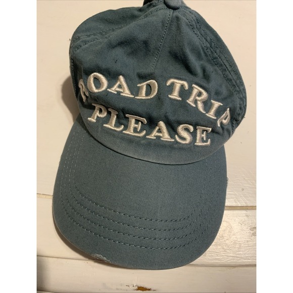 Billabong Blue/ Gray Color Road Trip Please‎ Embroidered Hat Cap Adjustable - Picture 1 of 9